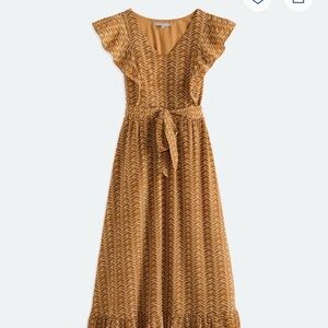 Daniel Rainn Tan Patterned Maxi Dress
